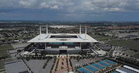 Aerial Photo Miami Hard Rock Stadium Hosting 2020 Super Bowl Liv