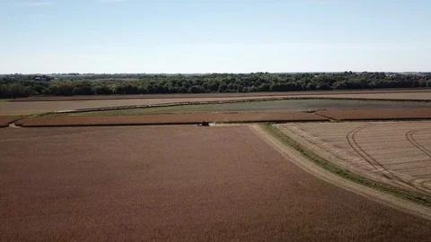 Aerial View of Harvest Stock Footage 103223904
