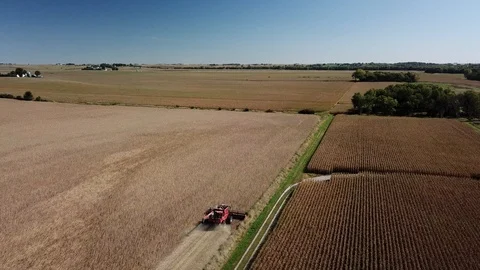 Aerial View Of Harvest Stock Footage 103223972