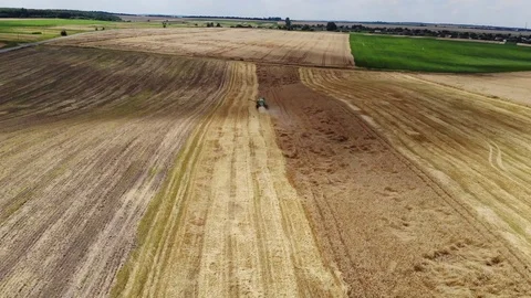 Aerial View of Harvest Stockbeeldmateriaal 112747192