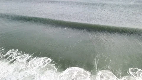 Aerial View HD - Ocean Wave Crashing - Stationary Stock Footage 124031701