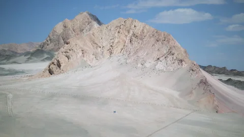 Aerial View of Heidushan Shell Mountain and Red Flame Mountain in Mangya Qinghai Stock Footage 344518796