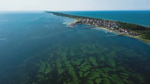 Aerial View of Hel Peninsula on Baltic Sea, Poland Stock Footage 296708397