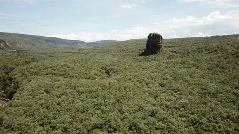 Aerial view of Hell's Gate National Park, Tanzania. Stock Footage 218069223