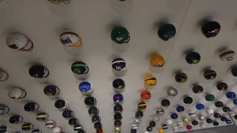 Aerial View of Helmet Display Inside of US Bank Stadium Stock Footage 100141207