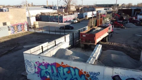Aerial View of hidden Gem Graffiti in Chicago Stock Footage 250020965