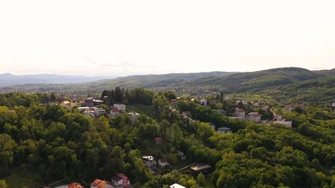 Aerial view of high-class Zagreb residential neighborhood, Croatia. Stock Footage 129596134