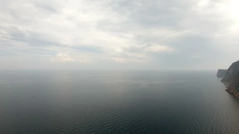 Aerial view of high cliff Stock Footage 108473347
