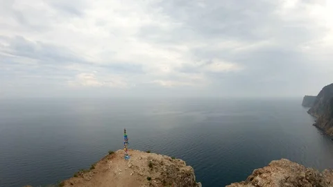 Aerial view of high cliff Stock Footage 108586072