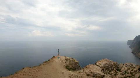 Aerial view of high cliff Stock Footage 108708510