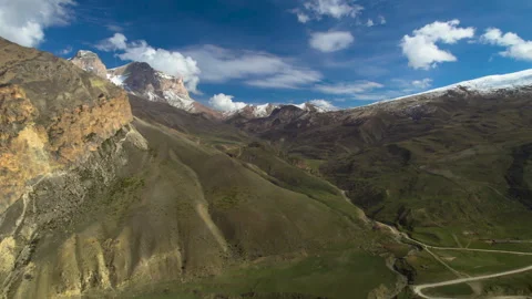 Aerial view of high cliffs in a mountain gorge. Stock Footage 319451023