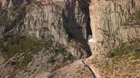 Aerial view of high cliffs in a mountain gorge. 스톡 동영상 332919882