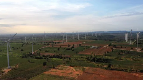 Aerial view. High mountain views and the verdant farmland of the countryside  Stock Footage 112065075