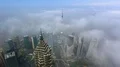 Aerial view of high-rise buildings with Huangpu River in Shanghai, China. 4k or 4k+ Resolution