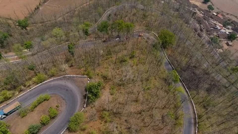 Aerial view of a high road Stock Footage 108297758
