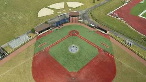 Aerial view of a high school baseball field Stock Footage 171836513