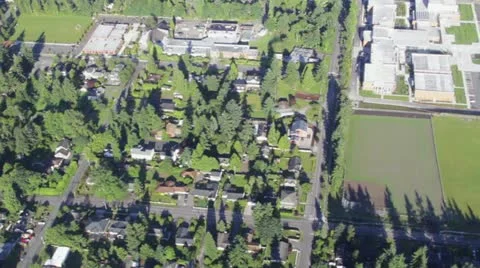 Aerial View of High School Campus Stock Footage