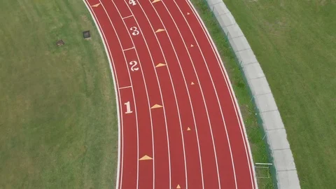 Aerial view of high school track field Stock Video Pond5
