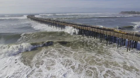 Aerial view of high surf Stock-Footage 265596909
