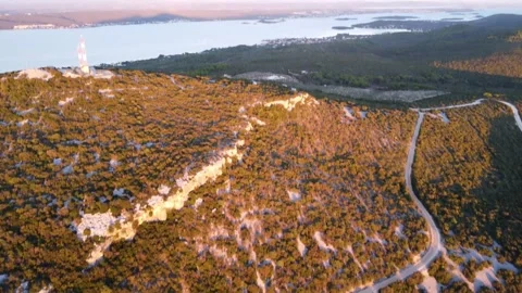 Aerial View from the Highest Point of Pašman Island Stock Footage 319382064