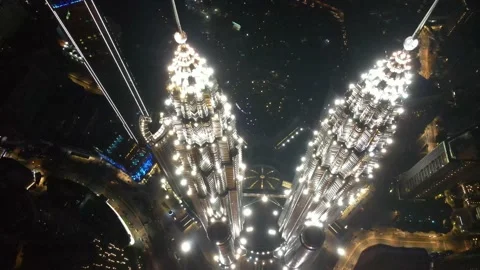 Aerial view of the highest twin tower in the World Stock Footage 150290146