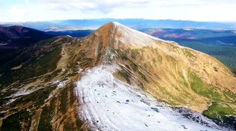 Aerial view of the highest ukrainian Carpathians peaks Stock Footage 60708053