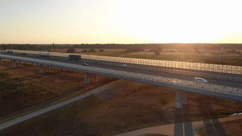 Aerial view of highway / 4K Drone Video Stock-Footage 112894100