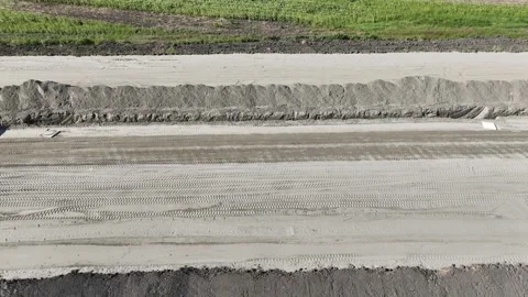 Aerial view of highway construction site Stock Footage 340984426