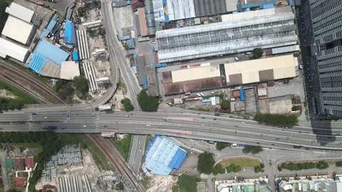 Aerial view of Highway during Movement Control Order Stock Footage 148498398