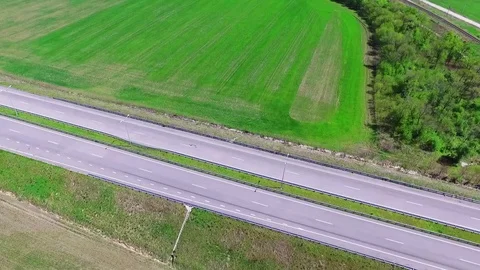 Aerial view of highway Stock Footage 79026726