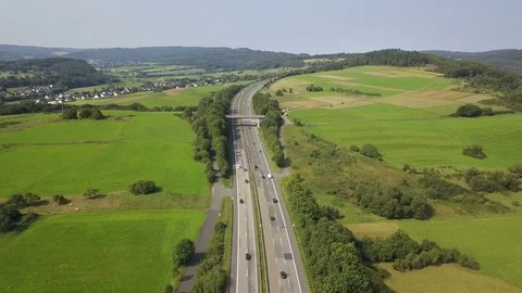 Aerial view of a highway Stock Footage 79553370