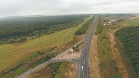 Aerial view of highway Stock Footage 79786119