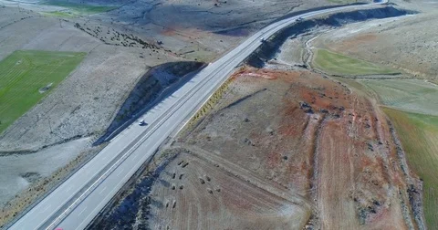 Aerial View Of Highway Stock Footage 85270666