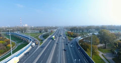 Aerial View On A Highway Stock Footage 86025959