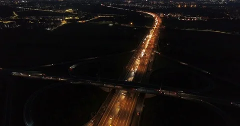 Aerial view of highway Stock Footage 98598288