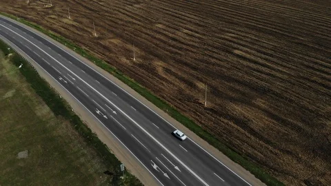 Aerial view of the highway. Stock Footage 118163920