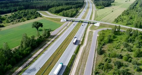Aerial view of the highway Stock Footage 138637813