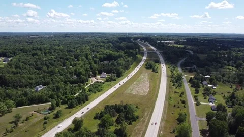 Aerial View of the Highway Stock Footage 202148487