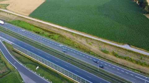 Aerial view of the highway Stock Footage 221624633