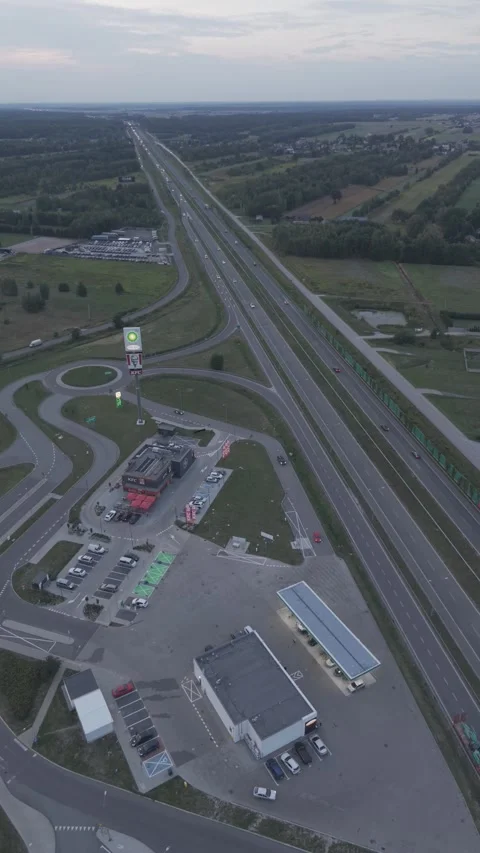 Aerial view of a highway Stock Footage 344743405