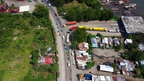 Aerial view of a highway in General Santos, Philippines Stock Footage 267033580