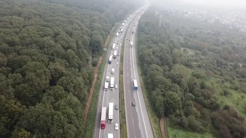 Aerial view of a highway in Germany Stock Footage 80206654