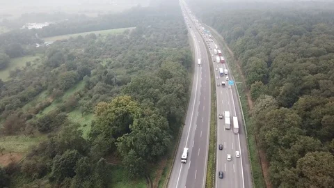 Aerial view of a highway in Germany Stock Footage 80206891