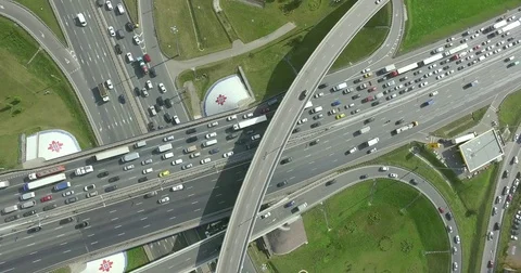 Aerial View of Highway Interchange Video stock 69838134