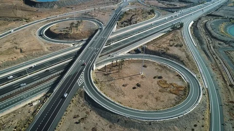 Aerial View Of Highway Interchange Stock Footage 83311427