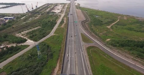 Aerial view of highway interchange of modern urban city 動画素材 71353501