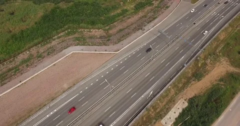 Aerial view of highway interchange of modern urban city Video stock 71354261