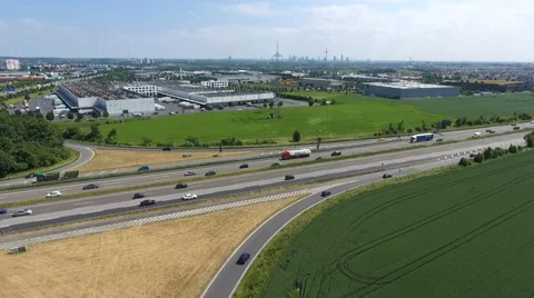 Aerial view of a highway intersection Stock-Footage 64062910