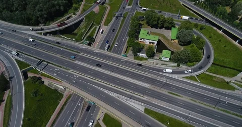Aerial View Of Highway Intersection Stock Footage 90602552