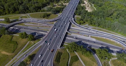 Aerial View Of A Highway Intersection In Warsaw Stock Footage 90433951